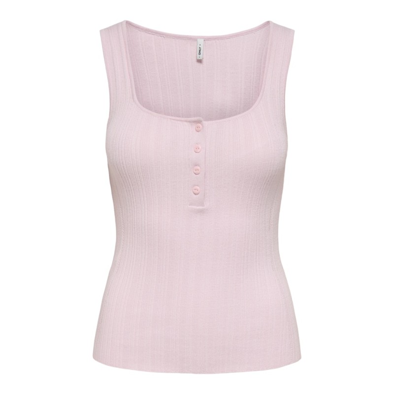 ONLY Bree kortærmet firkantet strik tanktop - Pale Lilac