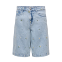 ONLY Dorsi-Cassie broderi lange denim shorts - Light Blue Denim