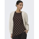 JDY Debbie kortærmet asymetrisk top - Coffee Bean Sandshell Dot