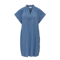 JDY Theis kortærmet v-hals kjole - Vintage Indigo
