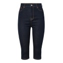 PIECES Daisy højtaljede skinny caprijeans - Dark Blue Denim