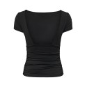 ONLY Evelyn kortærmet boatneck top - Sort