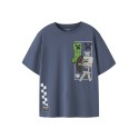 NAME IT Kids Jun minecraft kortærmet t-shirt - Vintage Indigo