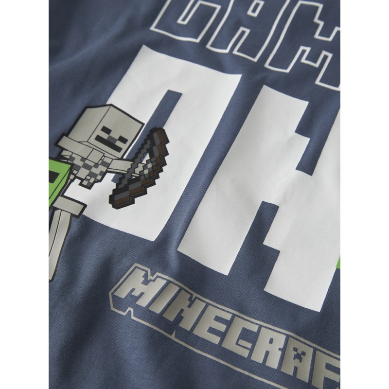 NAME IT Kids Jun minecraft kortærmet t-shirt - Vintage Indigo