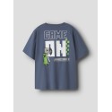NAME IT Kids Jun minecraft kortærmet t-shirt - Vintage Indigo