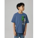 NAME IT Kids Jun minecraft kortærmet t-shirt - Vintage Indigo