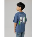 NAME IT Kids Jun minecraft kortærmet t-shirt - Vintage Indigo