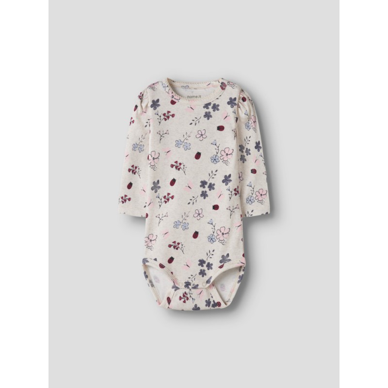 NAME IT Baby Kamelia langærmet bodystocking - Peyote Melange