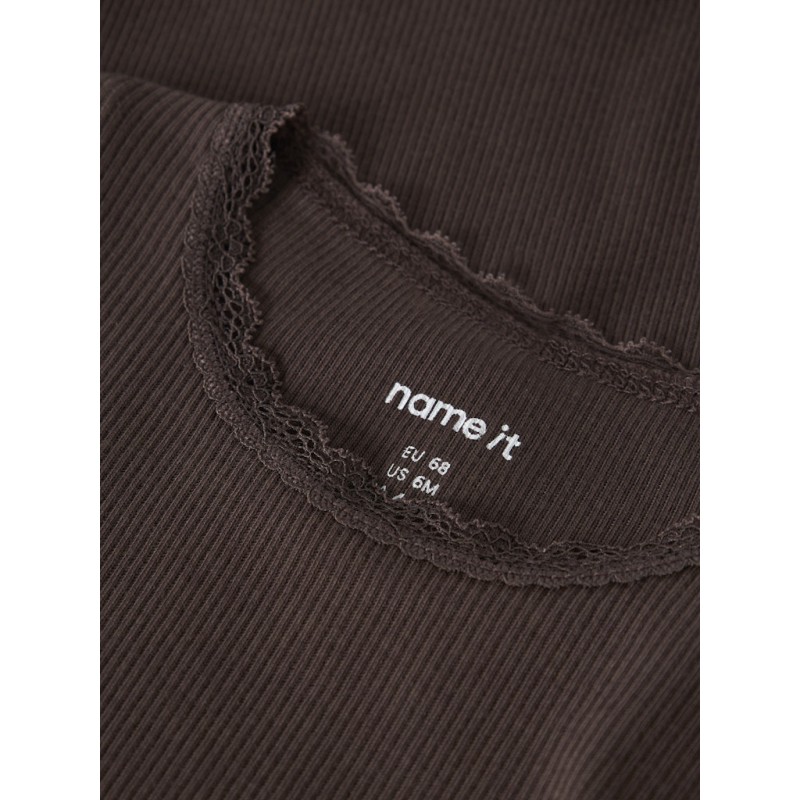 NAME IT Baby Kab langærmet bodystocking - French Roast