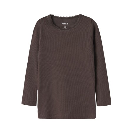 NAME IT MINI Kab langærmet bluse - French Roast