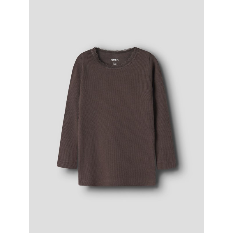 NAME IT MINI Kab langærmet bluse - French Roast