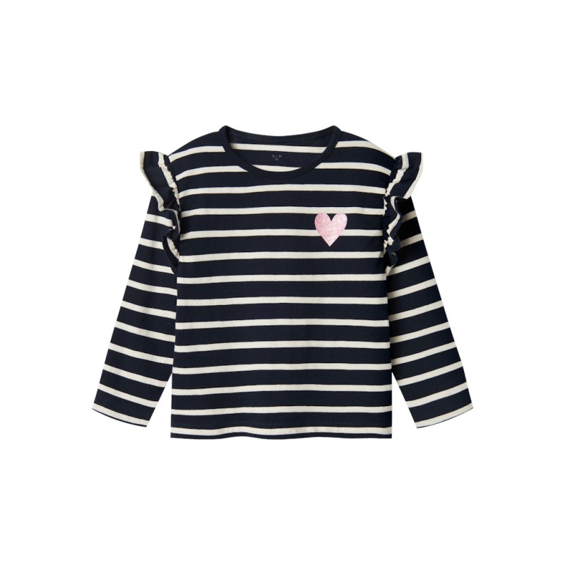 NAME IT Mini Tovelina langærmet regular bluse - Dark Sapphire
