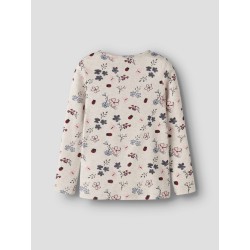 NAME IT Mini Kamelia langærmet x-slim bluse - Peyote Melange
