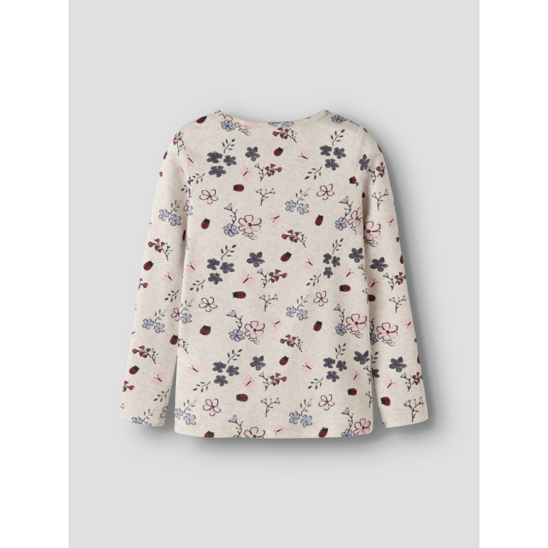 NAME IT Mini Kamelia langærmet x-slim bluse - Peyote Melange