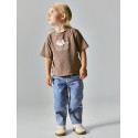 NAME IT Mini Bella mom shaped jeans - Medium Blue Denim / Bow