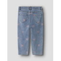 NAME IT Mini Bella mom shaped jeans - Medium Blue Denim / Bow