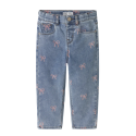 NAME IT Mini Bella mom shaped jeans - Medium Blue Denim / Bow