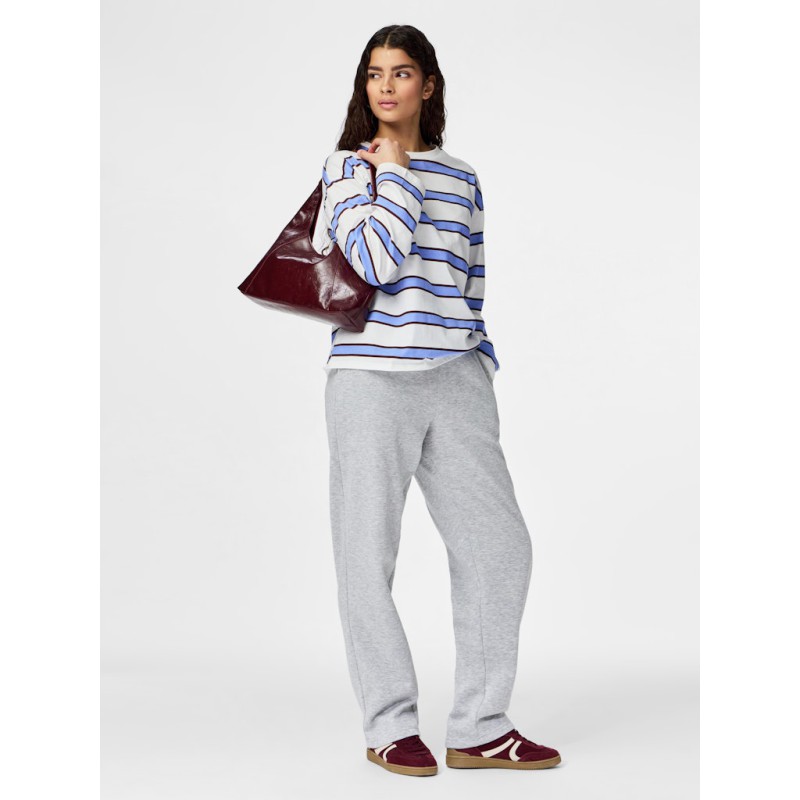 PIECES Chilli højtaljet straight sweatpants - Light Grey Melange