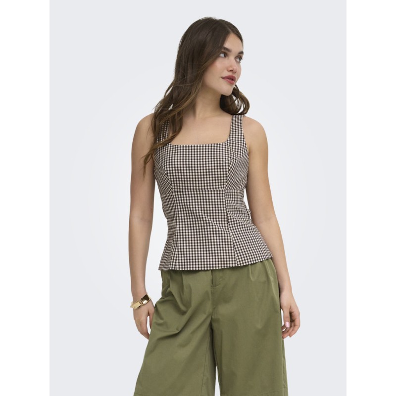 ONLY Noemi strop sløjfe top - Coffee Bean