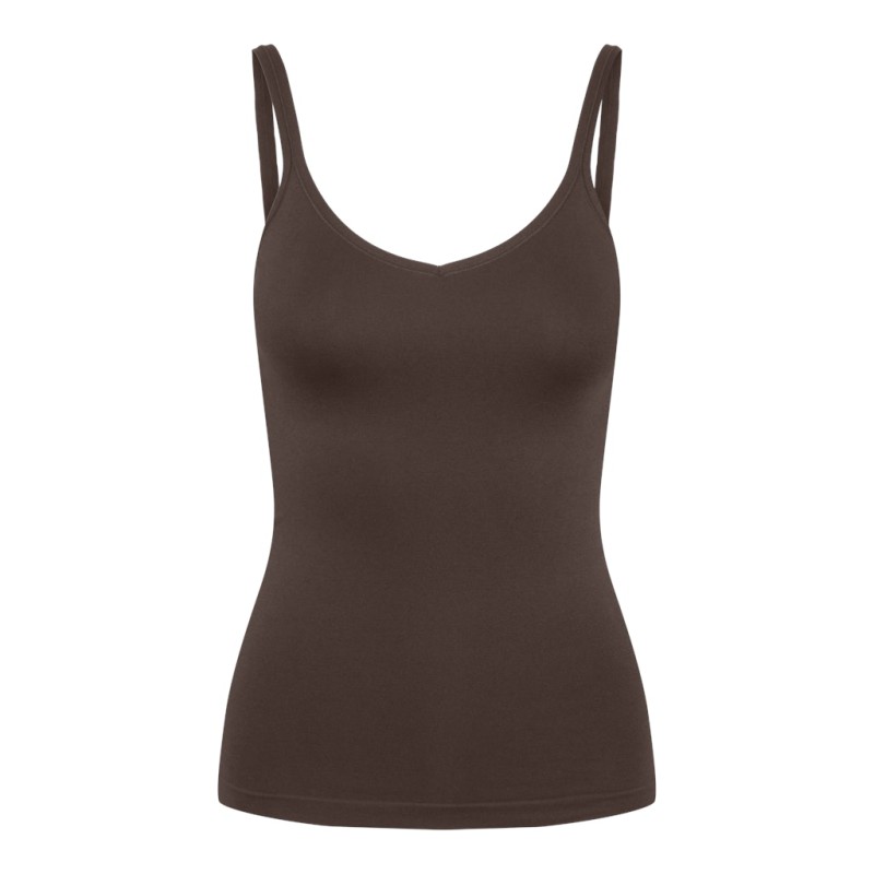 PIECES Plain Singlet - Hot Fudge