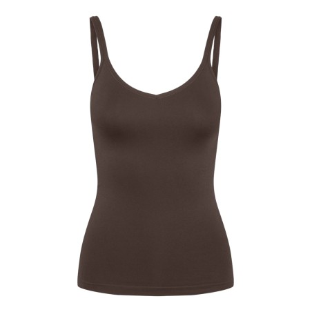 PIECES Plain Singlet - Hot Fudge