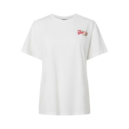 PIECES Poppi kortærmet t-shirt m. print - Bright White