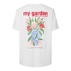 PIECES Poppi kortærmet t-shirt m. print - Bright White