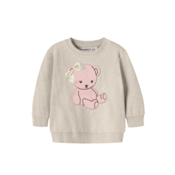 NAME IT BABY Ketty langærmet sweatshirt - Peyote Melange