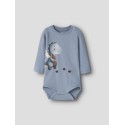 NAME IT BABY Karse langærmet body - Ashley Blue