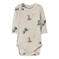 NAME IT BABY Karlos langærmet body - Peyote Melange