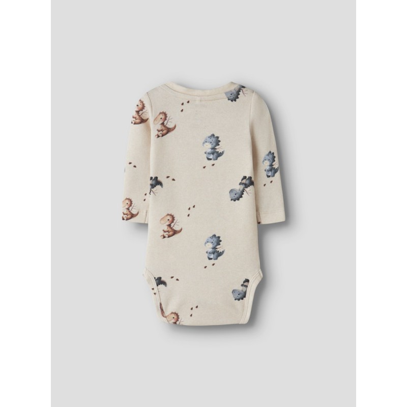 NAME IT BABY Karlos langærmet body - Peyote Melange