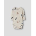 NAME IT BABY Karlos langærmet body - Peyote Melange