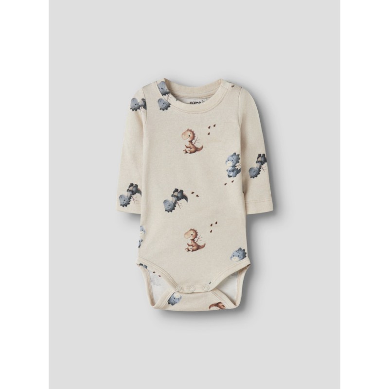 NAME IT BABY Karlos langærmet body - Peyote Melange