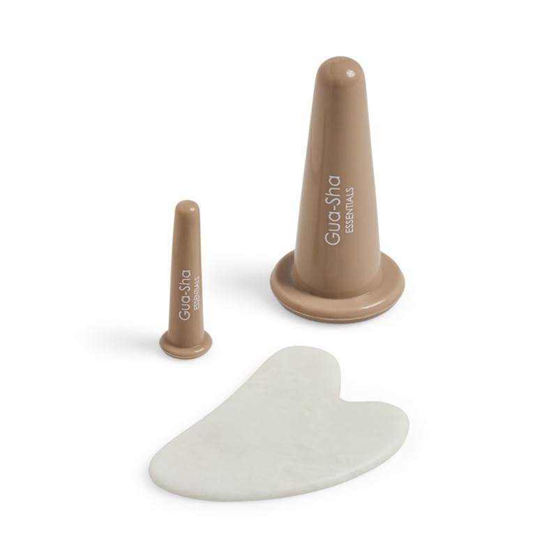 PIECES Callie cupping gua sha sæt - Warm Taupe