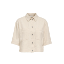 JDY Havanna kortærmet embroidery skjorte - Ecru