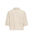 JDY Havanna kortærmet embroidery skjorte - Ecru