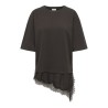JDY Alma lace detail T-shirt - Chocolate Torte