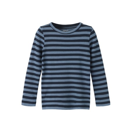 NAME IT Mini Banio langærmet x-slim bluse - Dark Sapphire