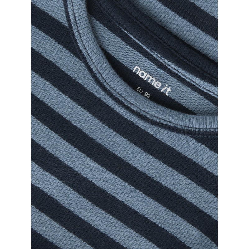 NAME IT Mini Banio langærmet x-slim bluse - Dark Sapphire