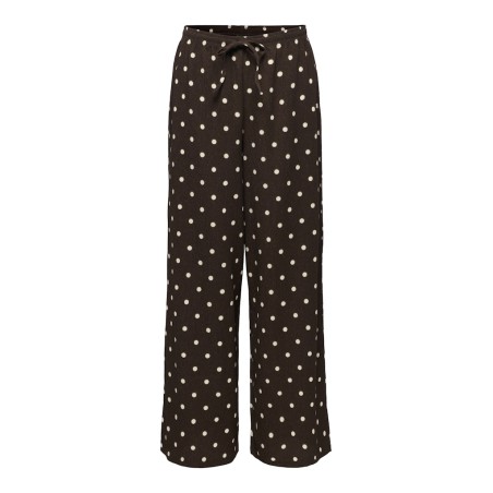 JDY Debbie new loose bukser - Coffee Bean w. SANDSHELL DOT