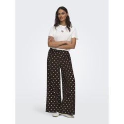 JDY Debbie new loose bukser - Coffee Bean w. SANDSHELL DOT