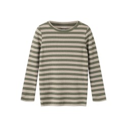NAME IT Mini Banio langærmet x-slim bluse - Dusty olive