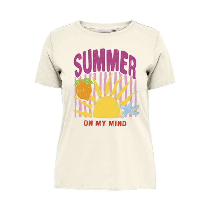 ONLY CARMAKOMA Night kortærmet t-shirt - Cannoli Cream SUMMER
