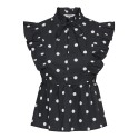 ONLY Kai peplum flæse top - Black / White Dots