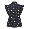 ONLY Kai peplum flæse top - Black / White Dots