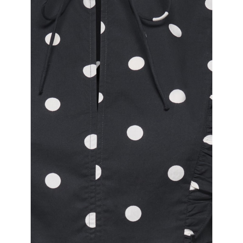 ONLY Kai peplum flæse top - Black / White Dots