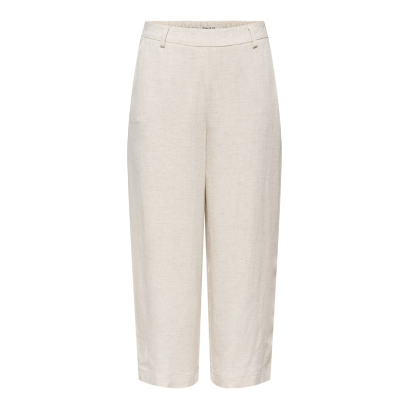 ONLY Siesta højtaljede Hør culotte bukser - Moonbeam