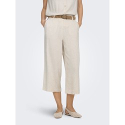 ONLY Siesta højtaljede Hør culotte bukser - Moonbeam