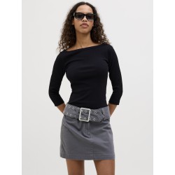 JJXX Fiffi 3/4 boatneck T-shirt - Sort