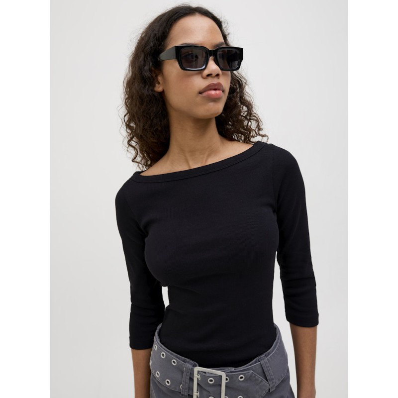 JJXX Fiffi 3/4 boatneck 7-shirt - Sort